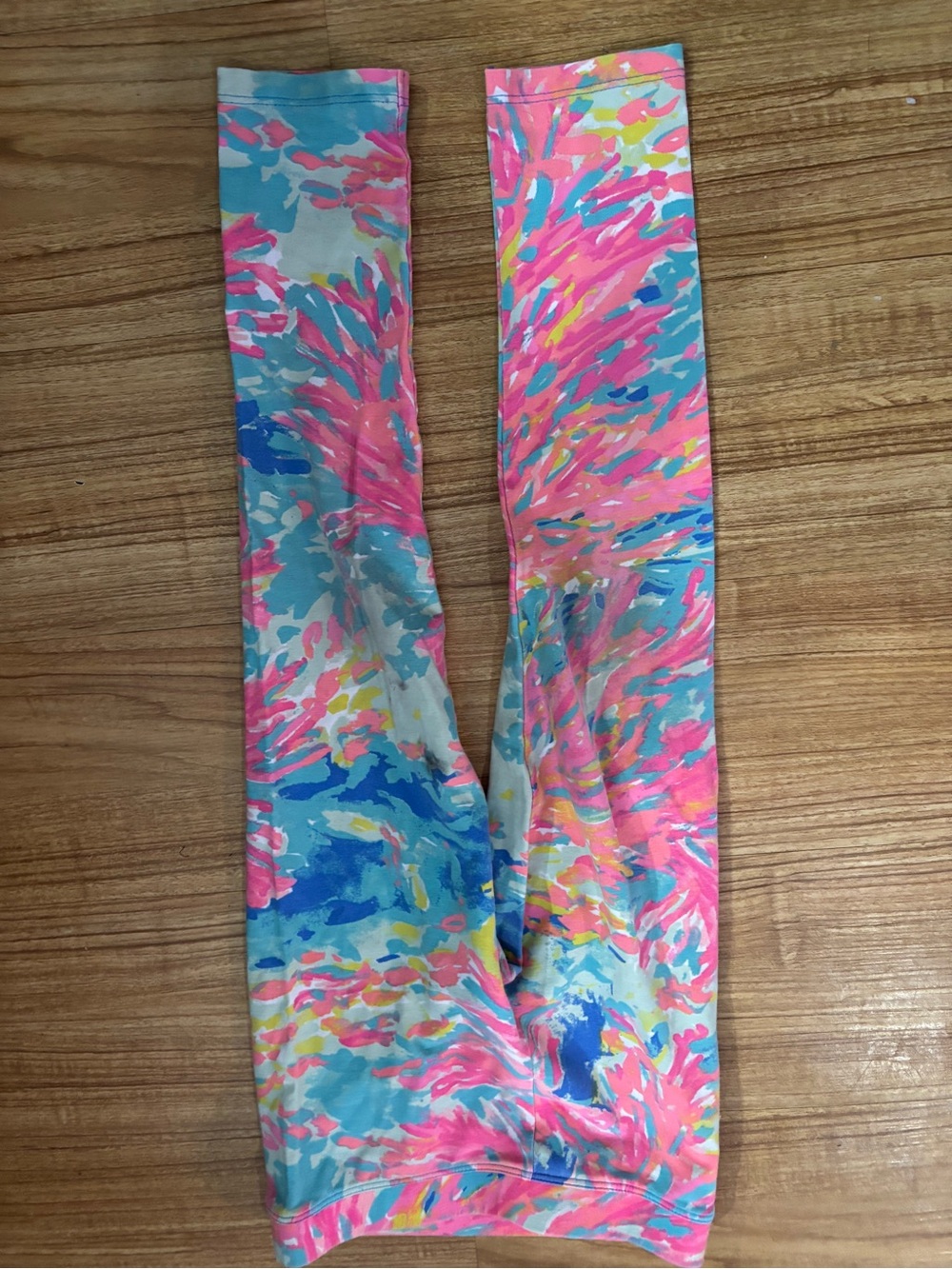 Lilly Pulitzer Vibrant Pink, Blue & Yellow Abstract Kids Leggings